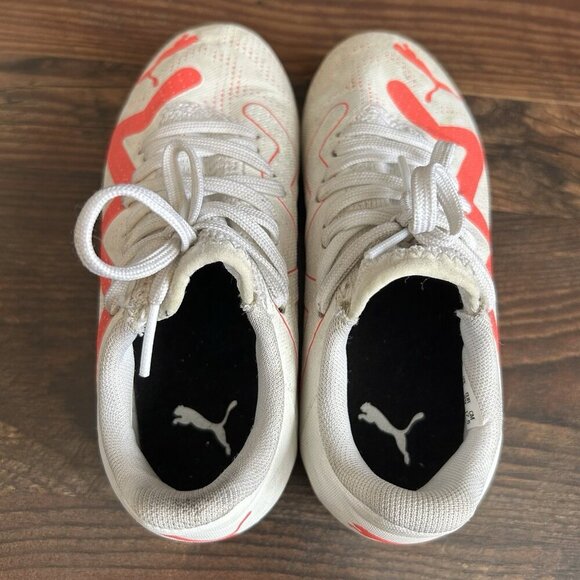 Puma Kids Future Play FG Soccer Cleats Size 12 White Pink Slip On Lace Up GUC - Picture 3 of 10